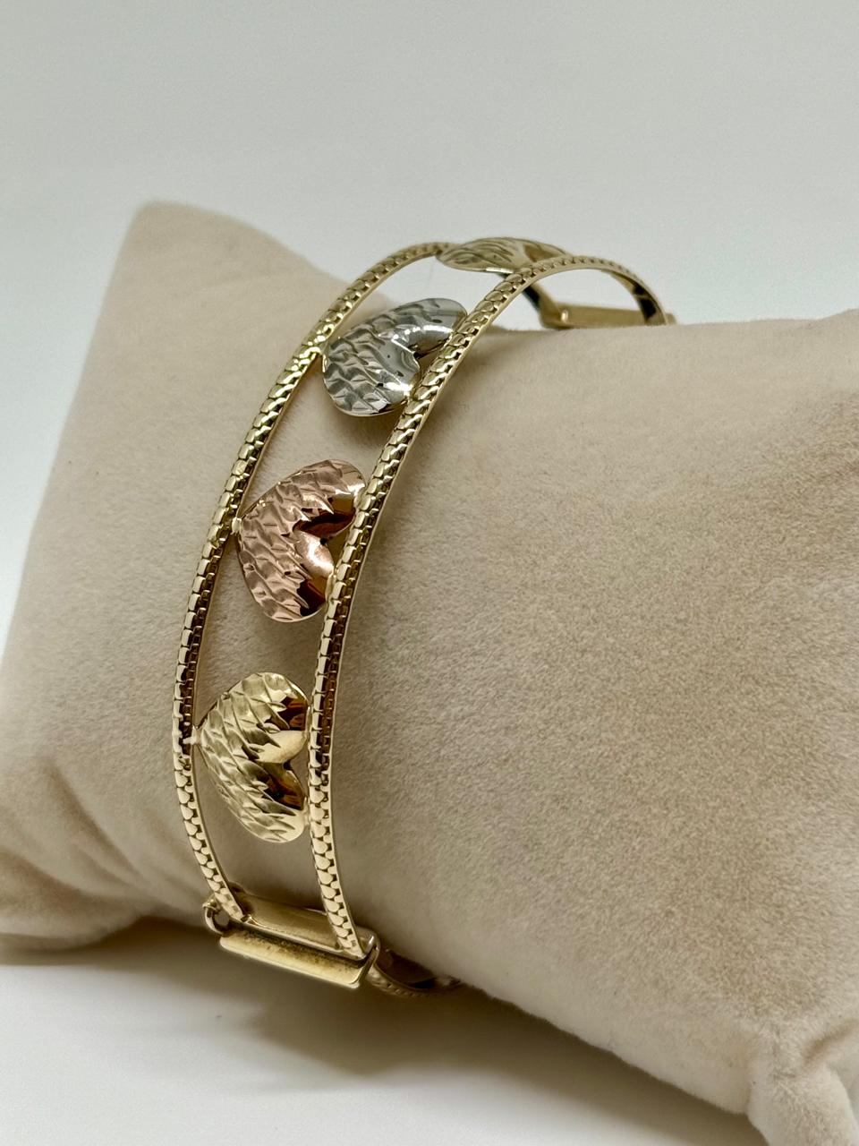 BRAZALETE 3OROS CORAZON 10K 10.6G LK021